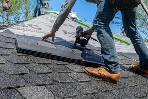 close view of architectural shingles