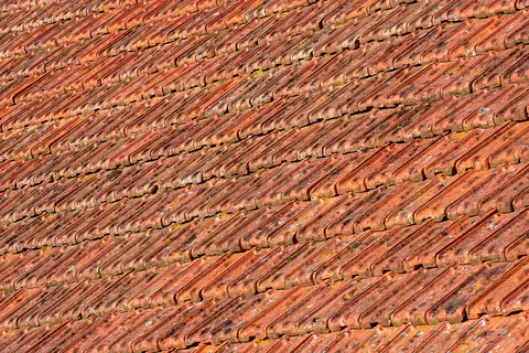 rows of terracotta roof tiles