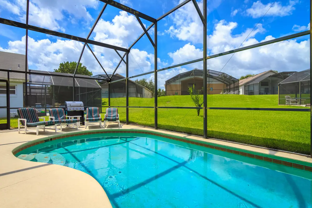 Screened lanai and pool at a Naples villa