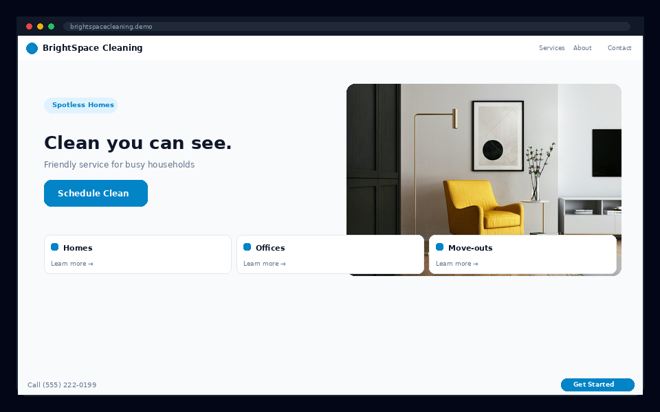 BrightSpace Cleaning website preview
