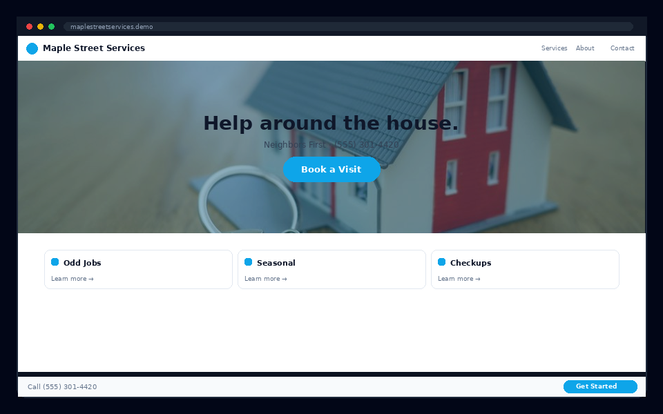 Maple Street Services website preview
