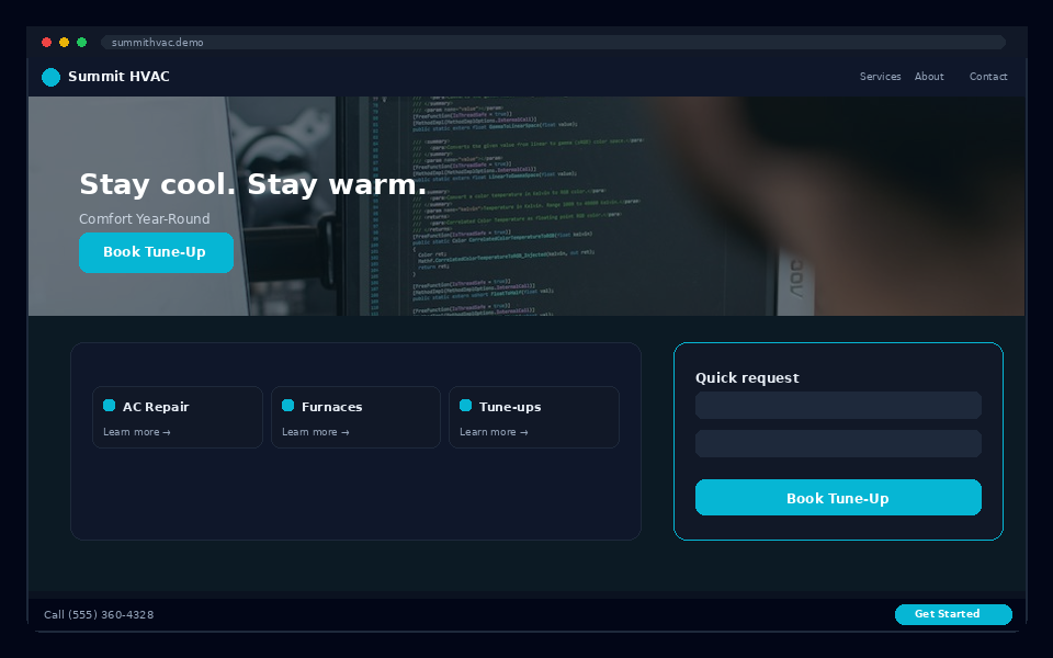 Summit HVAC website preview