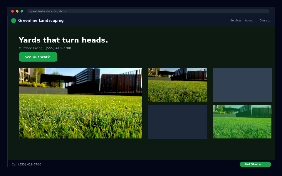 Greenline Landscaping website preview