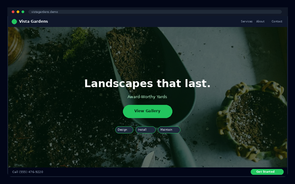 Vista Gardens website preview